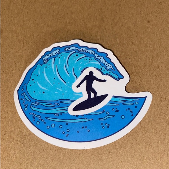 🌈20/$12🌈 Blue Wave Surfer Sticker - Picture 1 of 3